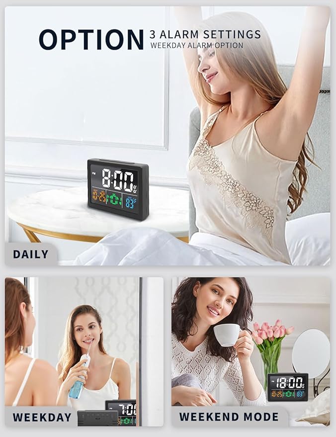 Digital Alarm Clock, with 5.5" Large LED Time Display, Adjustable Alarm Volume - Image 5