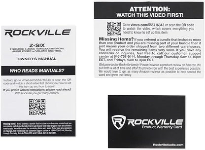 Rockville Z-SIX 300W 6-Zone Audio Zoner 8-Ohm, Dual Source Inputs, Volume - Image 6