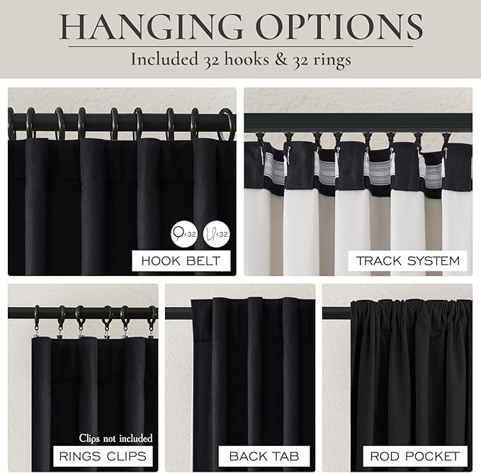 Extra Long 132 Inch Black Curtains - Image 4