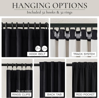 Extra Long 132 Inch Black Curtains - Image 4