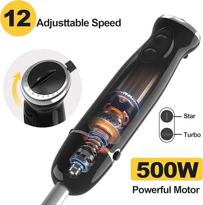 Blackcow Immersion Blender Handheld, 500W Electric Hand Blender, Electric Hand - Image 2