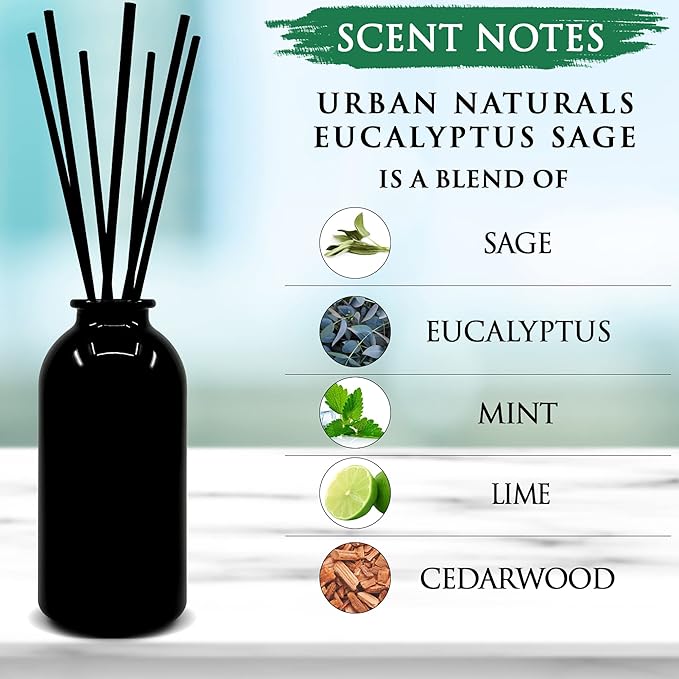 Urban Naturals Eucalyptus Sage Reed Diffuser Oil Gift Set | Eucalyptus - Image 3