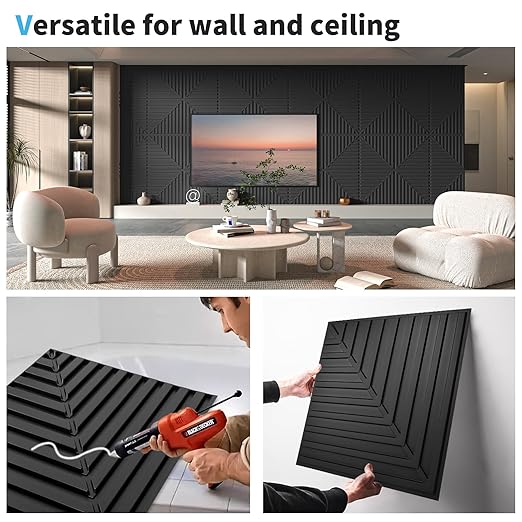 Art3d 12-Pack Drop Ceiling Tiles 2x2 FT, PVC 3D Textured Panels - Image 4