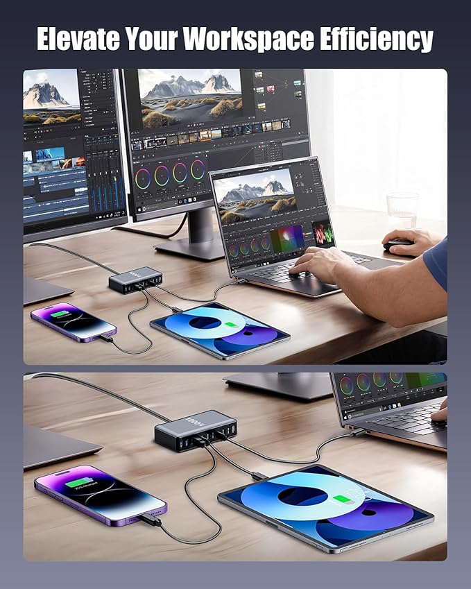 880W USB C Charger Block, 10-Port USB C Charging Station GaN IV Travel - Image 7