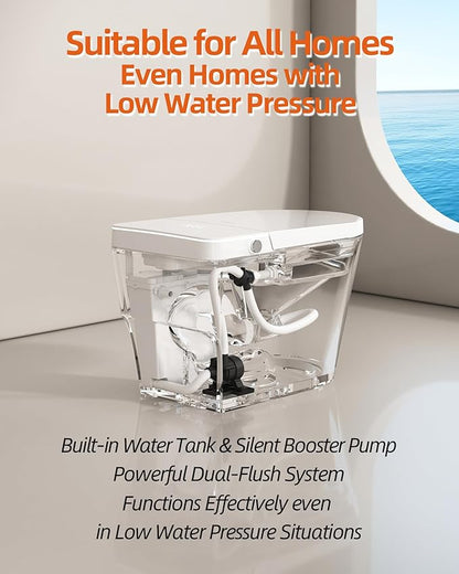 Luoware Smart Toilet with Bidet Built in, Luxury One Piece Elongated Bidet - Image 2