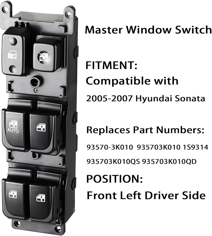 SCHUSSPART Front Left Driver Side Master Power Window Control Switch Button - Image 3