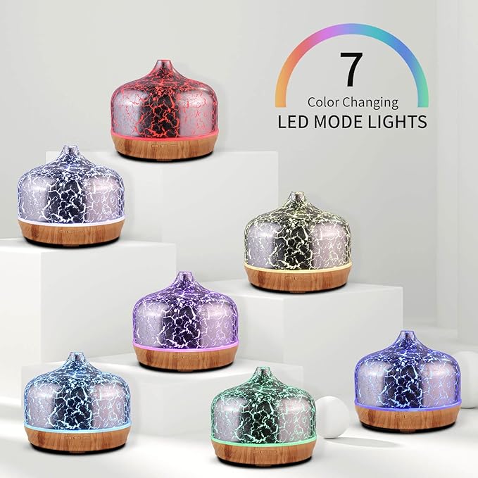 Porseme 500ml Essential Oil Diffuser Silver Plated Glass Aromatherapy - Image 2