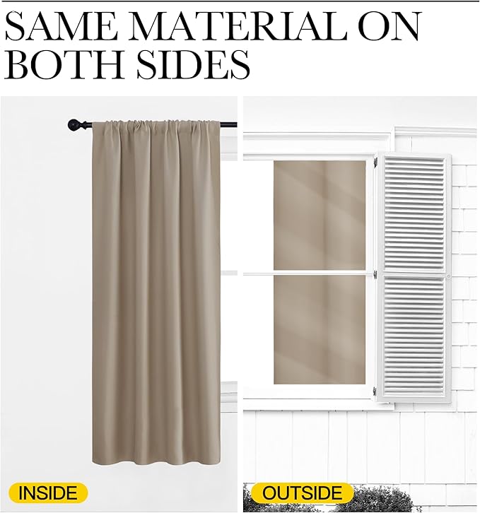 NICETOWN Kitchen Curtains, Short Blackout Drapes, Thermal Insulated Blackout - Image 5