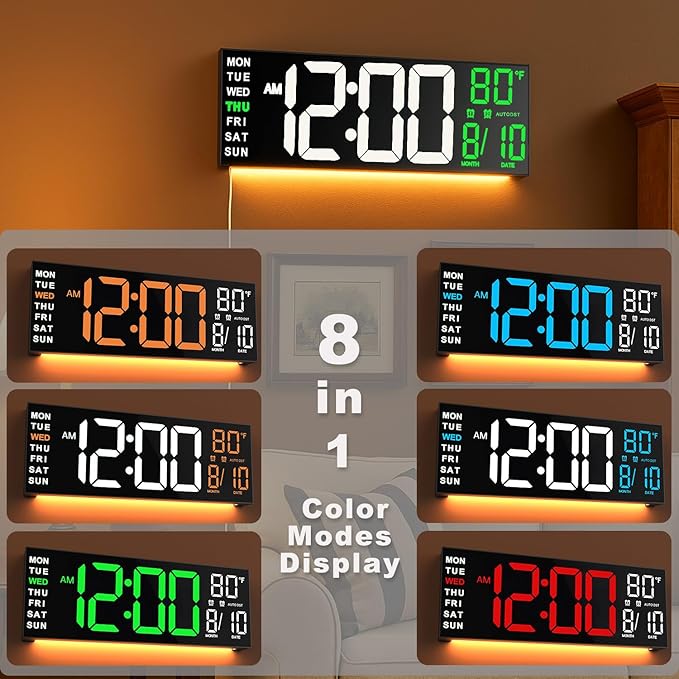 TrophyRak 16" Large Digital Wall Mount Clock, Count Down Timer, Big LED - Image 3