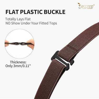 JASGOOD Women No Show Stretch Belt Elastic Web Strap Belt - Image 4