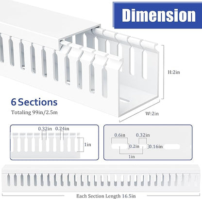 ZhiYo 2 x 2in Professional Server Rack Cable Management Raceway, 99in Cable - Image 2