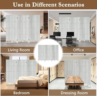 ALeesing 6 Panel Room Divider, 5.6Ft Wood Room Dividers and Folding Privacy - Image 6