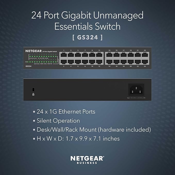 NETGEAR 24-Port Gigabit Ethernet Unmanaged Essentials Switch - Image 2
