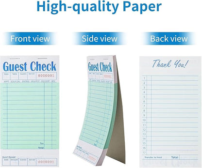 4 Pack Green Guest Checks Books - Image 2