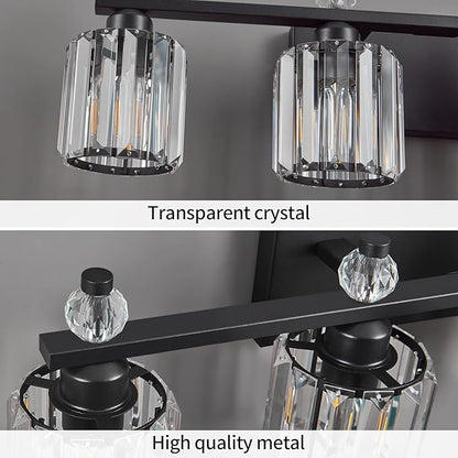 FDPBY Bathroom Vanity Lights 5-Light Sand Black Modern Crystal Vanity Light - Image 4