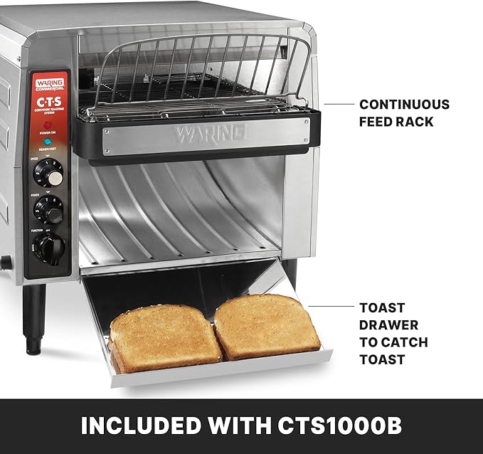 Waring Commercial CTS1000B Conveyer Toaster, 1000+ slices per hour, 6-20 Phase - Image 5