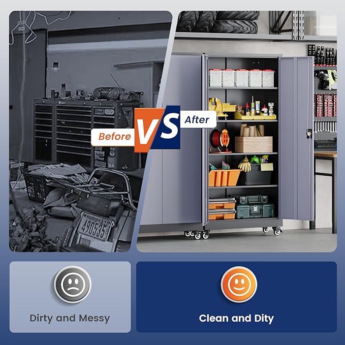 Yizosh Metal Garage Storage Cabinet - Image 7