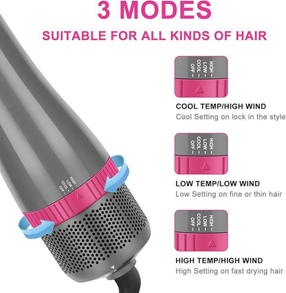 IG INGLAM 4 in 1 Blowout Brush, Negative Ion Detachable Hair Dryer & Styler - Image 4