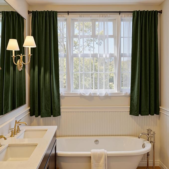 Lazzzy Velvet Blackout Curtains Thermal Insulated Room Window Drapes Super Soft - Image 4