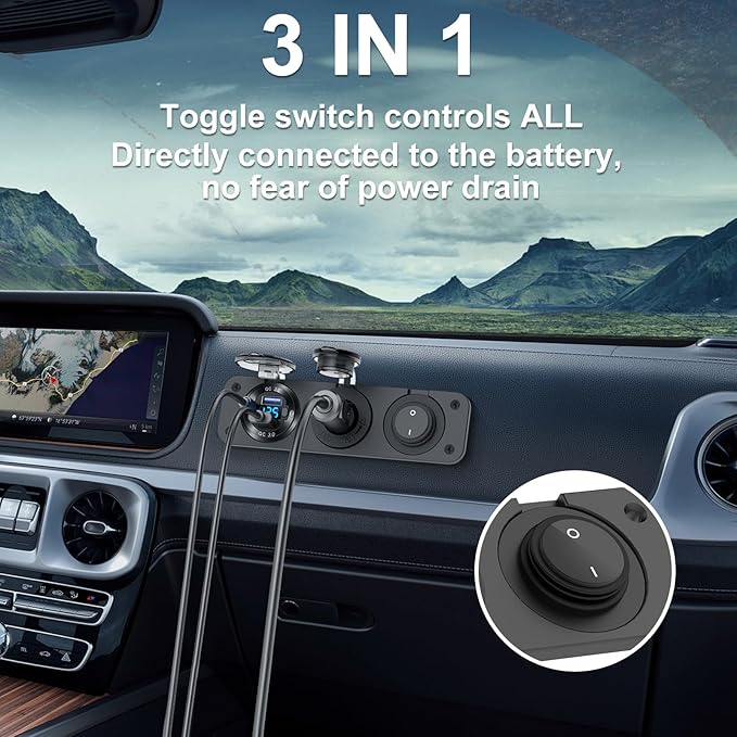12V USB Outlet Boat Accessories Marine Switch Panel Plug, PD3.0 and Dual QC3.0 - Image 7