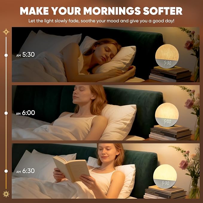 Stillstorm Sunrise Alarm Clock, Sound Machine, Fabric Dimmable Night Light - Image 5