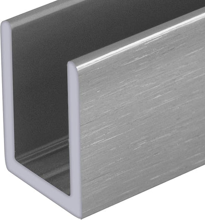 Brixwell SDCD38AB-CCP36 Brushed Anodized 3/8" Fixed Panel Shower Door Deep by Brixwell