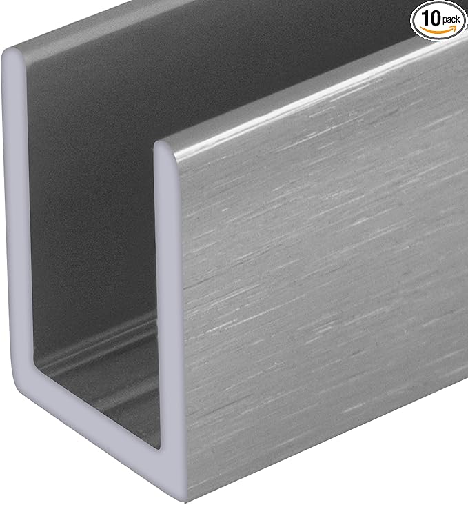Brixwell SDCD38AB-CCP23-XCP10 Brushed Anodized 3/8" Fixed Panel Shower Door by Brixwell