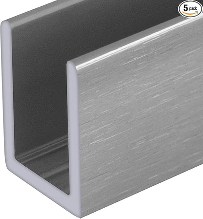 Brixwell SDCD38AB-CCP23-XCP5 Brushed Anodized 3/8" Fixed Panel Shower Door Deep by Brixwell