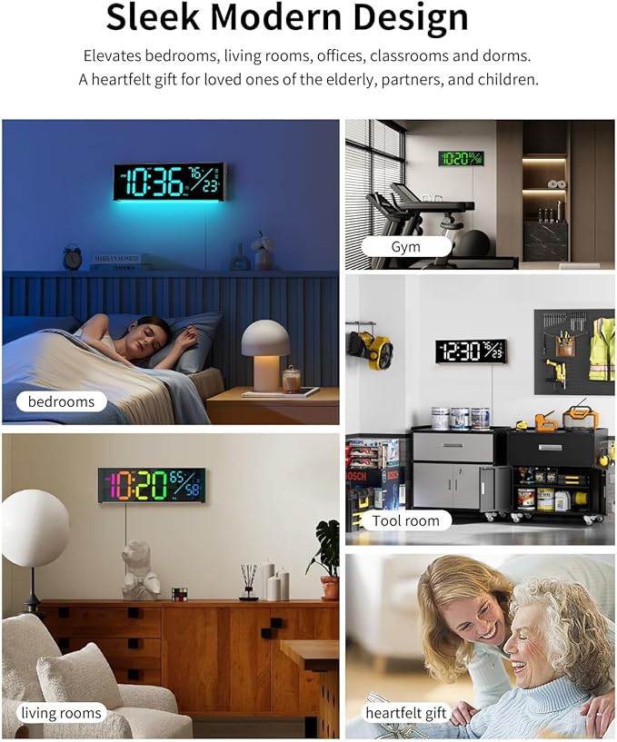 Digital Wall Clock, Large Display Digital Clock - Image 9
