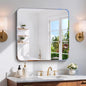 CILIBER Beveled Mirror 30"x30", Square Frameless Bathroom Mirror Rounded Corner by CILIBER