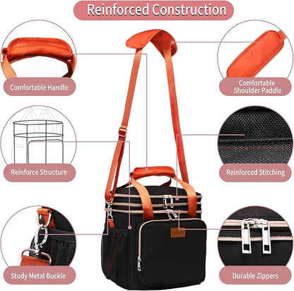Expandable Insulated Lunch Box for Women Men, Double Deck Large Lunch Bag Tote - Image 6