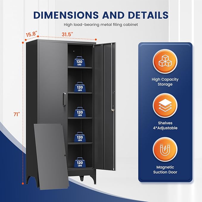 Yizosh Metal Garage Storage Cabinet - Image 3