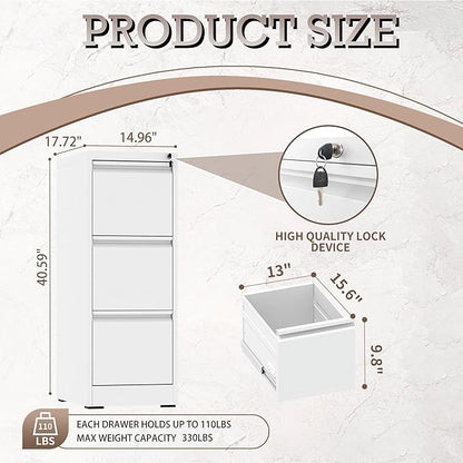 3 Drawer Vertical File Cabinet - Image 3
