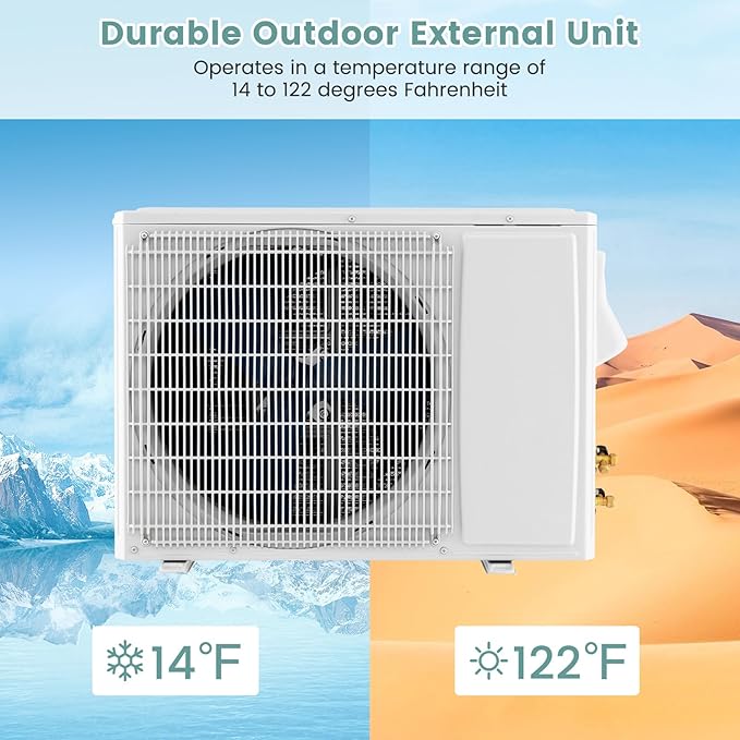 RELAX4LIFE Mini Split Ac/Heating System, 12000 BTU Ductless Mini Split Air - Image 7