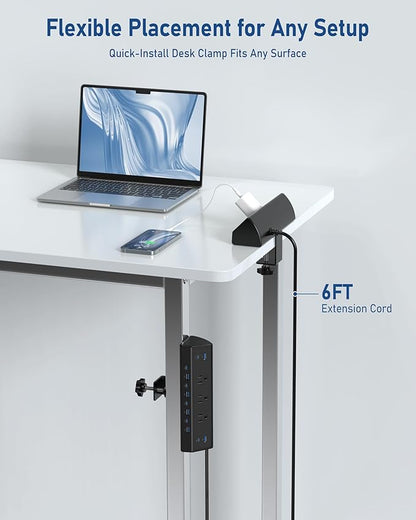 Jgstkcity 130W Desk Clamp Power Strip, 12 USB Ports, Surge Protector, ETL - Image 6
