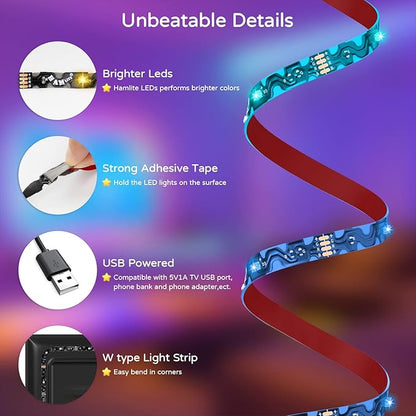 HAMLITE TV Backlight 55 inch, 11.5Ft Led Strip Lights USB Powered - Image 2