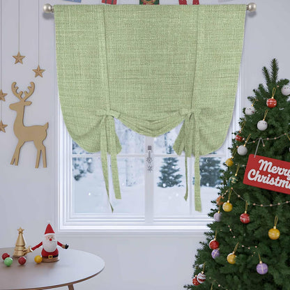 Vintage Sage Green Tie Up Curtains for Windows 54 Inch Length Balloon Curtains Kitchen Adjustable Balloon Window Shade Farmhouse Retro Beige Solid Color Tie Up Valance Bathroom Curtain Window 42"x54"