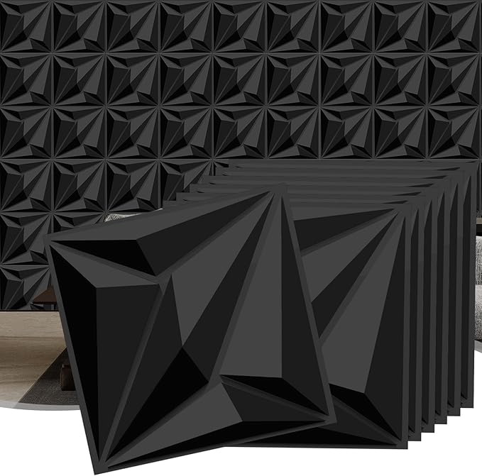 33 Pack 3D Textured Wall Panels – 12x12'' PVC Wall Coverings – Easy Install by laapee