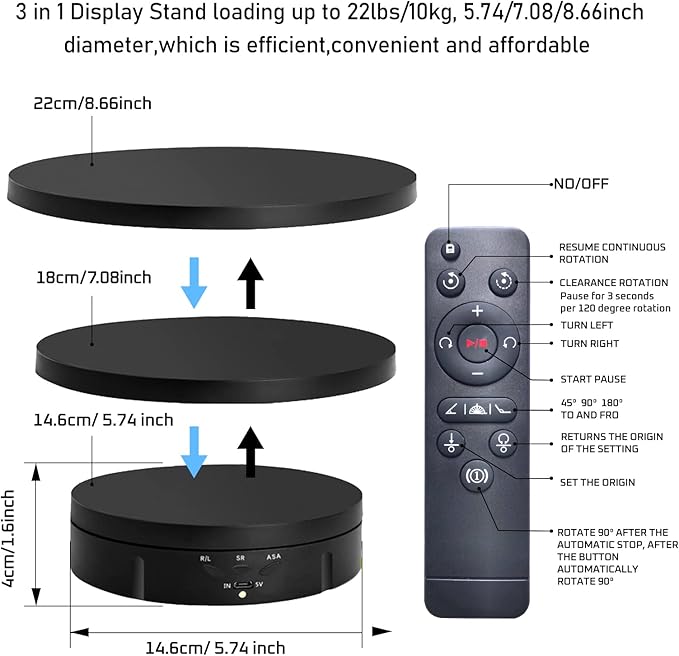 JAYEGT 3 in1 Motorized Rotating Display Stand - Image 2