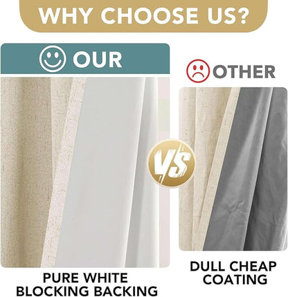 H.VERSAILTEX Linen Curtains 100% Blackout Curtains - Image 3