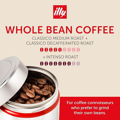 illy Whole Bean Coffee, Classico Medium, Decaffeinated and Intenso Bold Roasts - Image 2