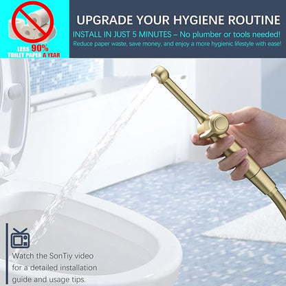 SonTiy Handheld Bidet Toilet Sprayer, Brass Cloth Diaper Sprayer Hand Held - Image 2