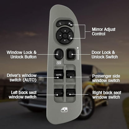 Power Window Switch and Taupe Bezel Fits - Image 5