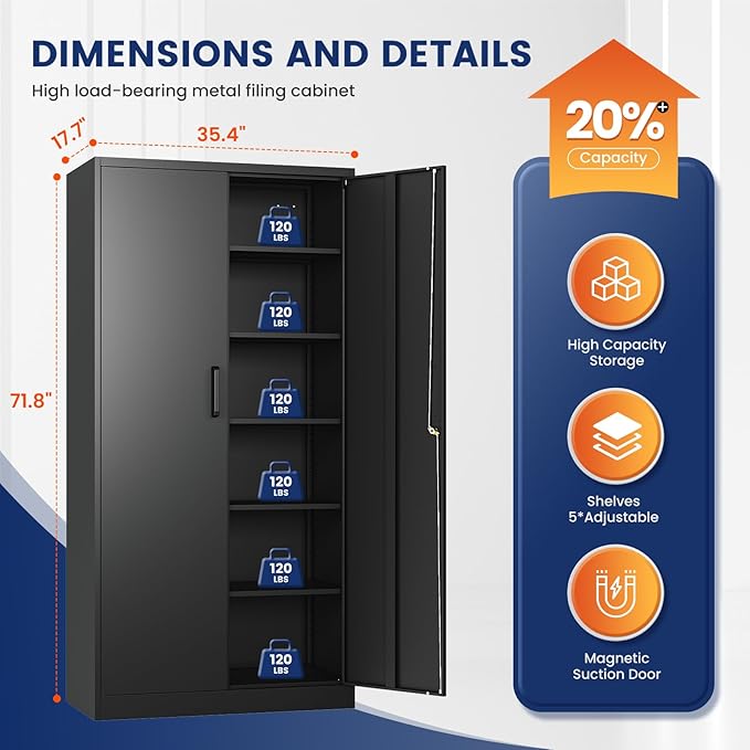 Yizosh Metal Storage Cabinet - Image 3