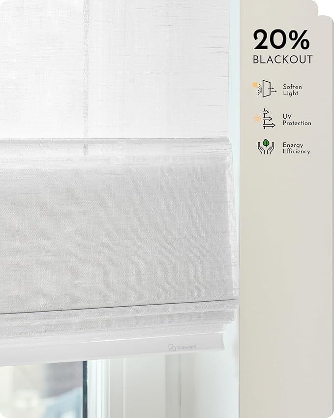 Graywind Smart Roman Shades 20% Blackout Compatible - Image 6