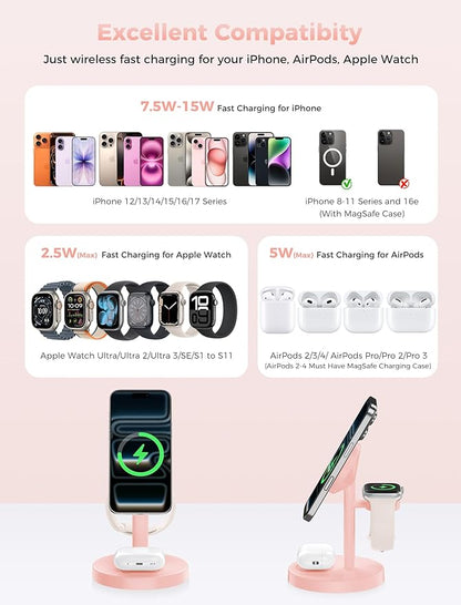 Aeinidi 2026 3 in 1 Wireless Charging Station Compatible - Image 2