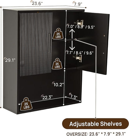 Modern Fluted Bathroom Wall Cabinet - Image 3