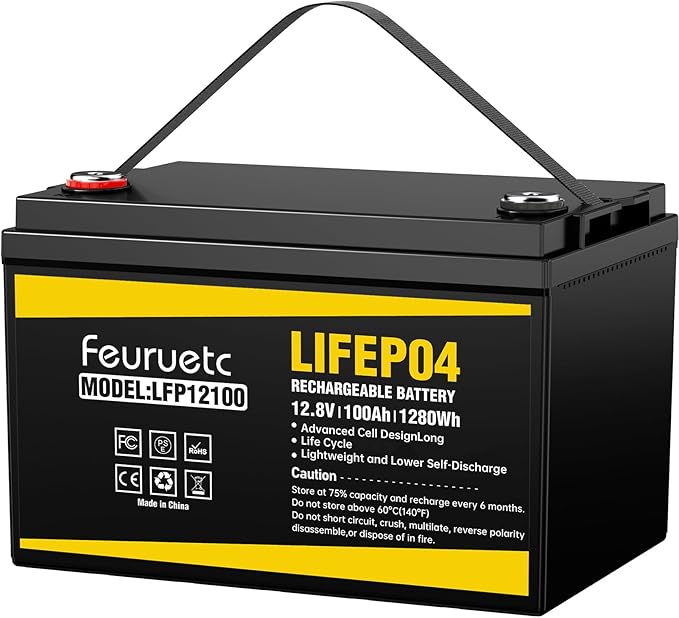 12V 100Ah LiFePO4 Battery by Saveupto50onFeuruetc
