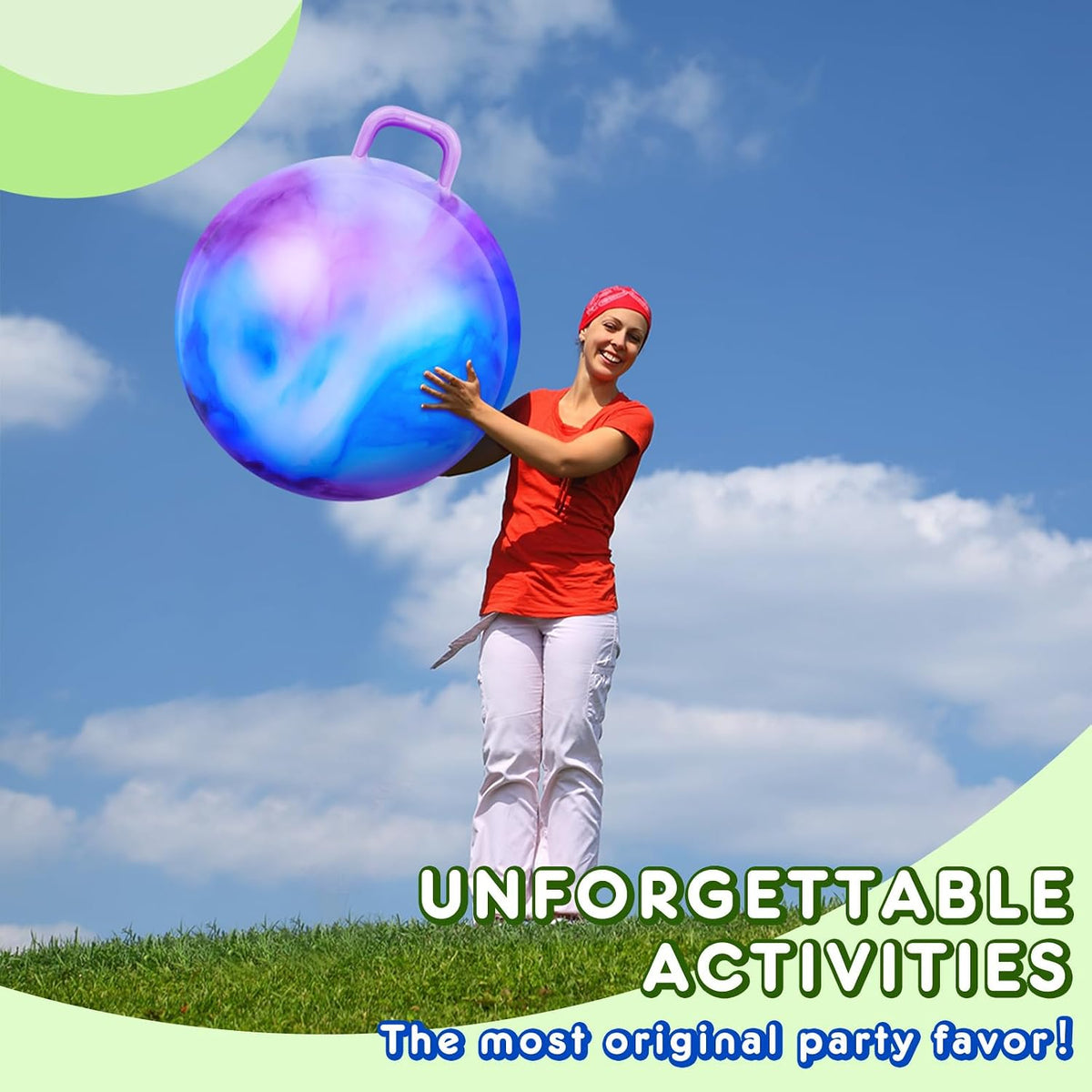 Lewtemi 2 Pcs 29 Inch Big Hopper Ball Jumping Hopping Inflatable Bouncing Bal...