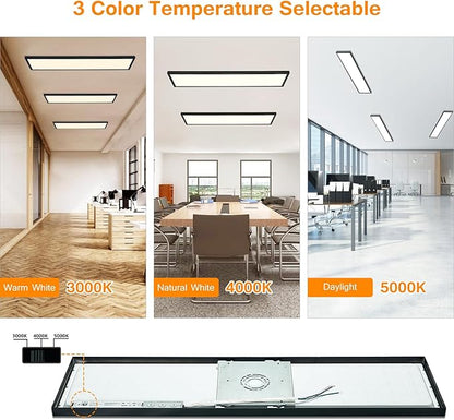 Mcacggo Black 1x4 LED Flat Panel Light Surface Mount, 5000K-4000K-3000K - Image 3
